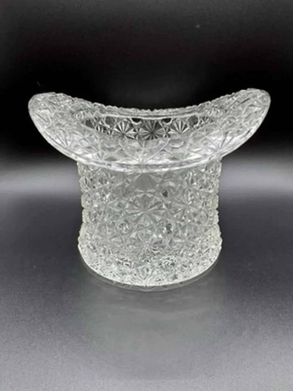 Fenton Ice Bucket Wine Holder Daisy Button Pattern Lg Clear Glass Vintage READ